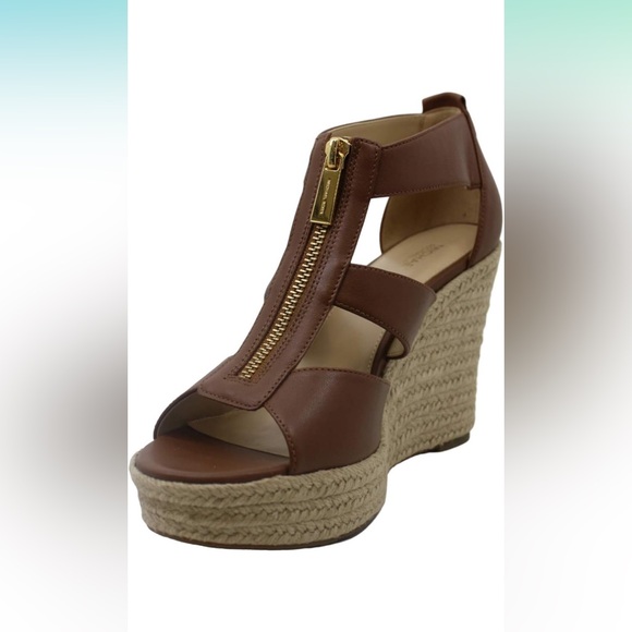 Michael Kors Damita Leather platform wedges sz 9.5 NWOT - Picture 2 of 14